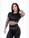 The stylish crop top with short sleeves is once again something that wasn't here before! This sexy piece will delight all bold women who are not afraid of extravagance and setting trends.