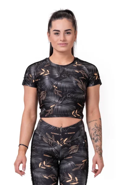 NEBBIA • Crop Top Active Black • NEBBIAshop.cz