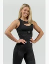 Enjoy the breathability of the material, freedom of movement, and a feeling of confidence during your training. With the mesh design, the "O" shaped neckline that contours the bust, innovative compression material, and racerback cut, the tank top is definitely eye-catching.