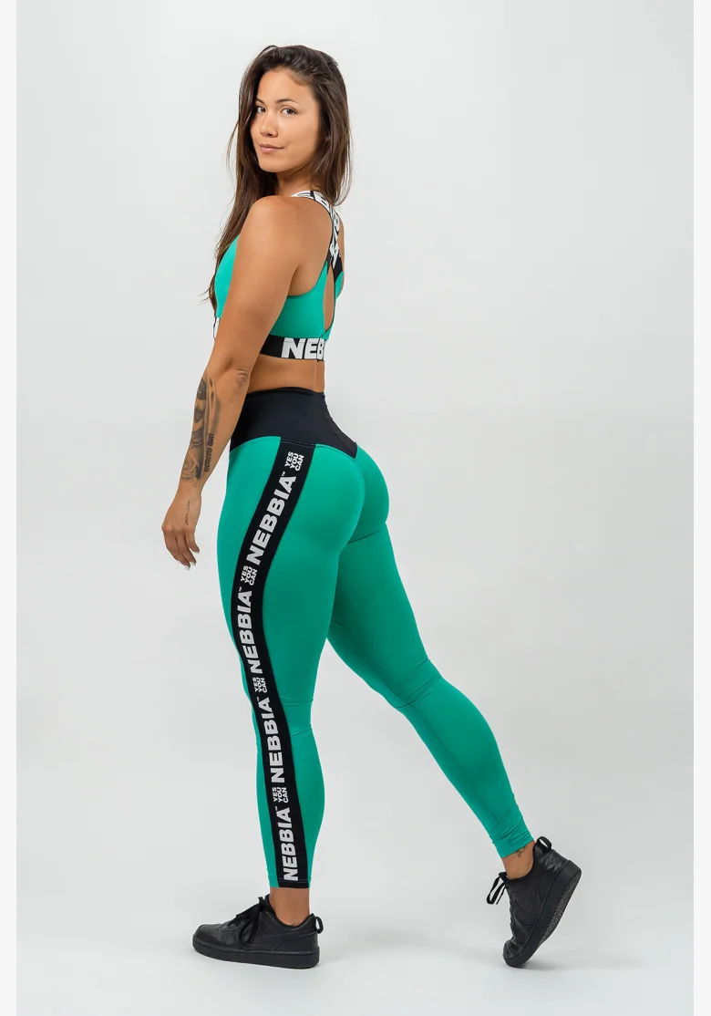 NEBBIA • High-waisted ICONIC leggings green • Nebshop.cz