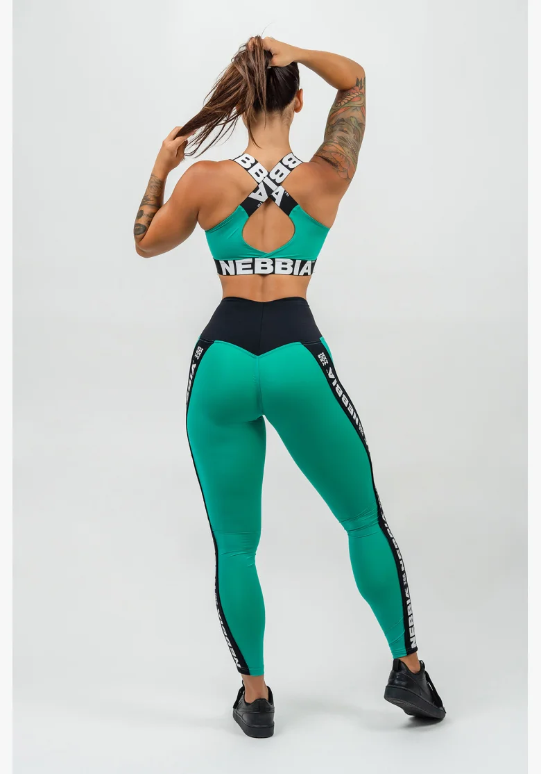 NEBBIA • High-waisted ICONIC leggings green • Nebshop.cz