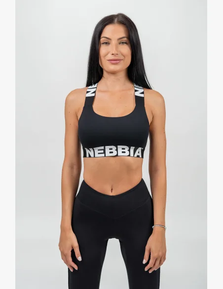 NEBBIA • Sports bra with medium support ICONIC black • Nebshop.cz