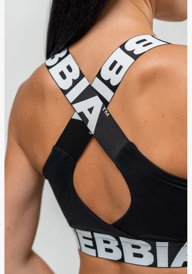 NEBBIA • Sports bra with medium support ICONIC black • Nebshop.cz