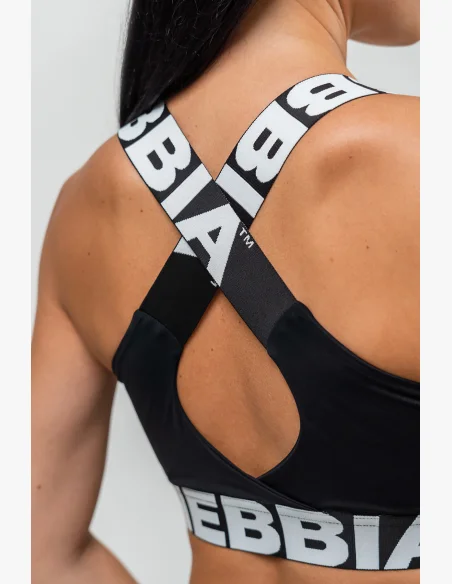 NEBBIA • Sports bra with medium support ICONIC black • Nebshop.cz