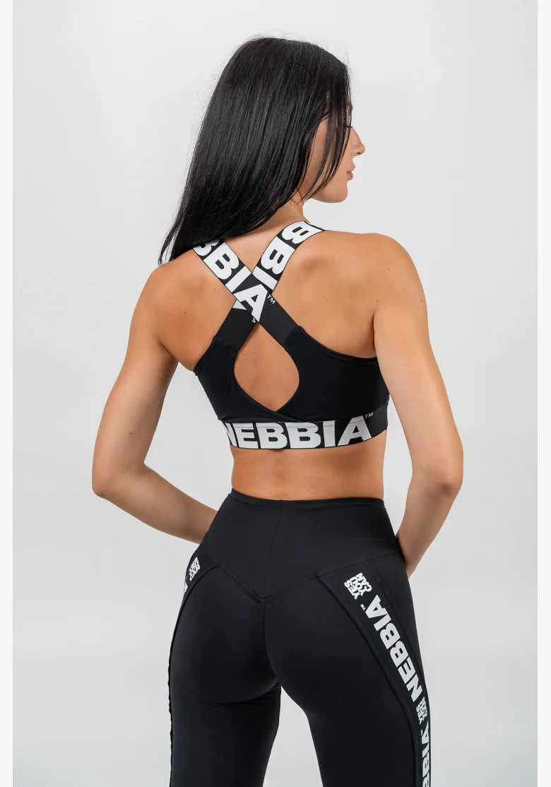 NEBBIA • Sports bra with medium support ICONIC black • Nebshop.cz