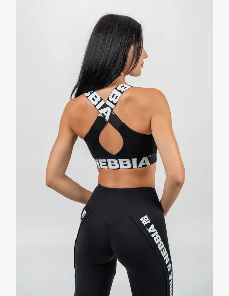 NEBBIA • Sports bra with medium support ICONIC black • Nebshop.cz
