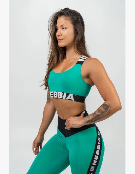 NEBBIA • Medium Support Sports Bra ICONIC Green • Nebshop.cz