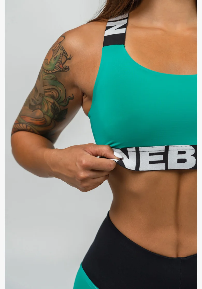 NEBBIA • Medium Support Sports Bra ICONIC Green • Nebshop.cz