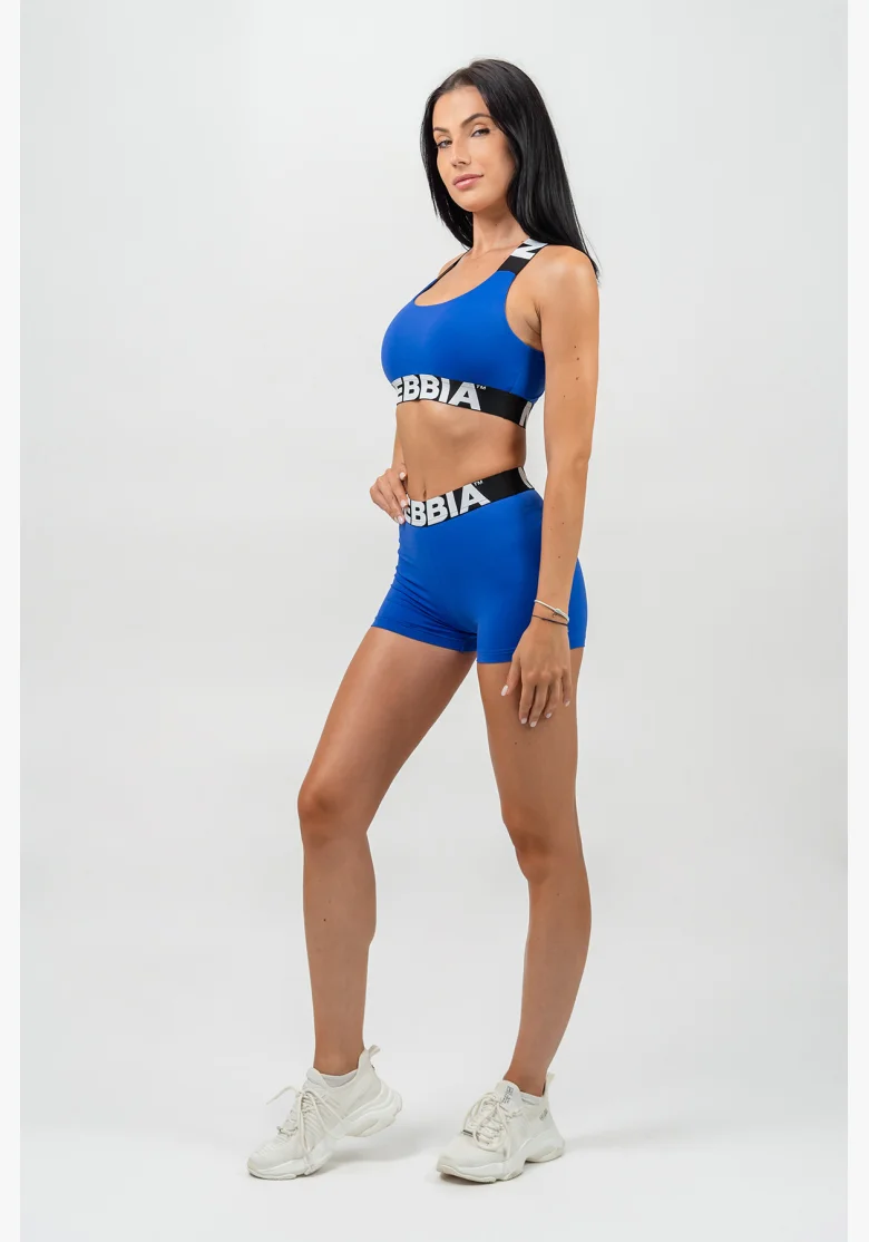 NEBBIA • Fitness shorts with high waist GLUTE PUMP blue • Nebshop.cz