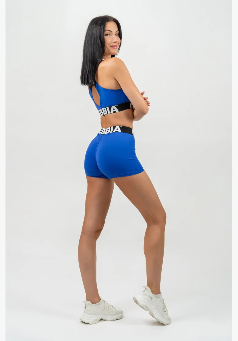 NEBBIA • Fitness shorts with high waist GLUTE PUMP blue • Nebshop.cz
