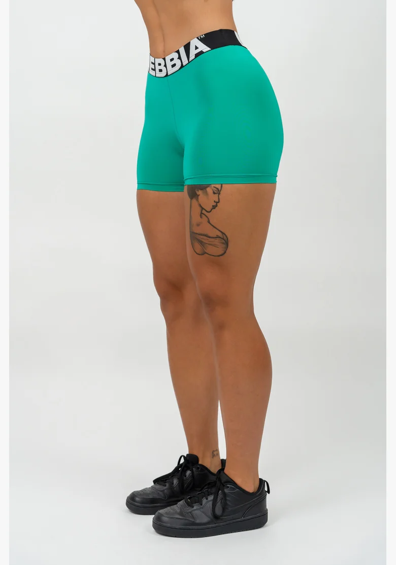 NEBBIA • Fitness shorts with high waist GLUTE PUMP green • Nebshop.cz