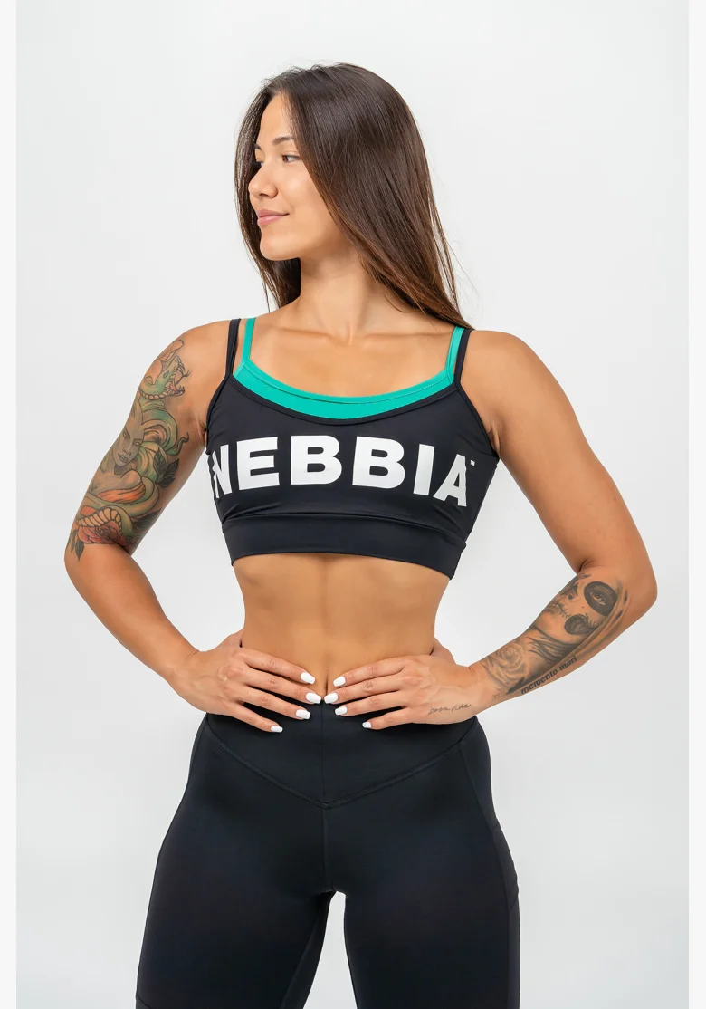 NEBBIA • Double-layer sports bra FLEX black • Nebshop.com