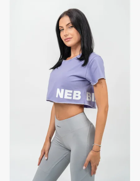 NEBBIA • Crop top t-shirt POWERHOUSE purple • Nebshop.cz