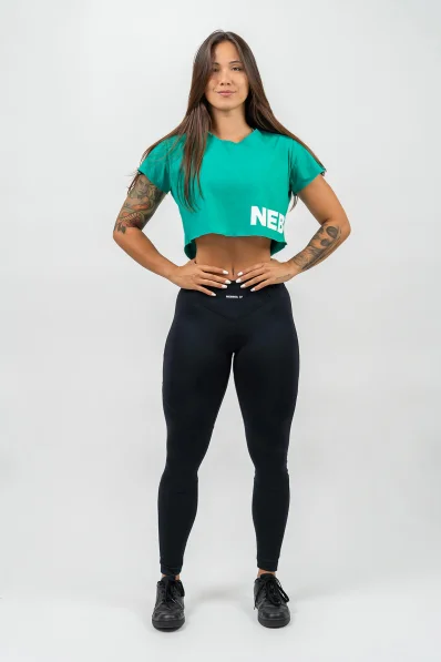 NEBBIA • Crop top shirt POWERHOUSE green • Nebshop.com 2