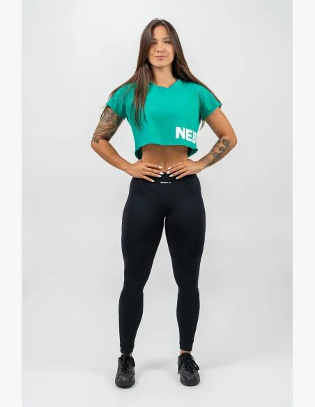 NEBBIA • Crop top shirt POWERHOUSE green • Nebshop.com