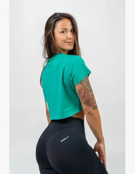 NEBBIA • Crop top shirt POWERHOUSE green • Nebshop.com