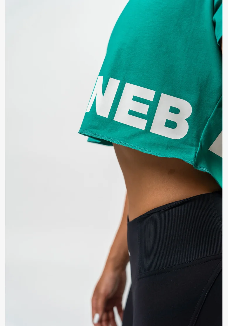NEBBIA • Crop top shirt POWERHOUSE green • Nebshop.com