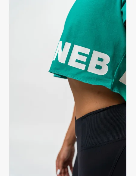 NEBBIA • Crop top shirt POWERHOUSE green • Nebshop.com