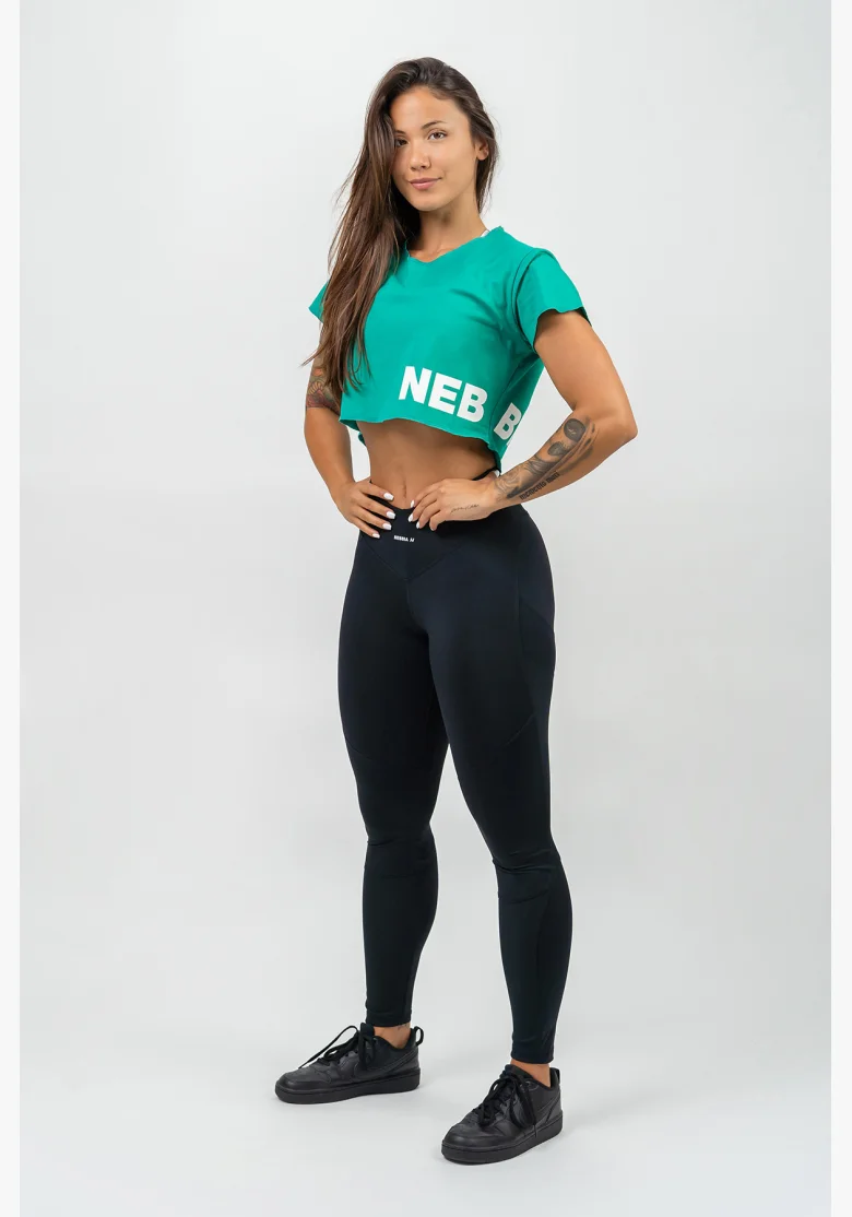 NEBBIA • Crop top shirt POWERHOUSE green • Nebshop.com