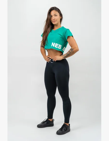 NEBBIA • Crop top shirt POWERHOUSE green • Nebshop.com
