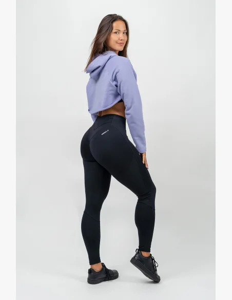 NEBBIA • Crop long sleeve hoodie with hood GYM TIME purple • Nebshop.cz
