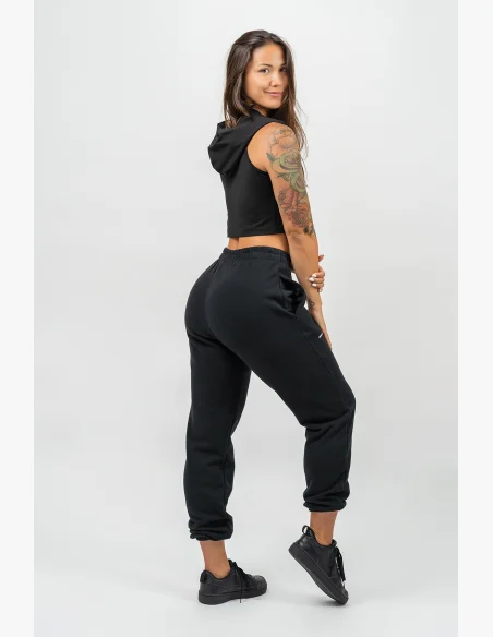 NEBBIA • Crop hoodie without sleeves MUSCLE MOMMY black • Nebshop.cz