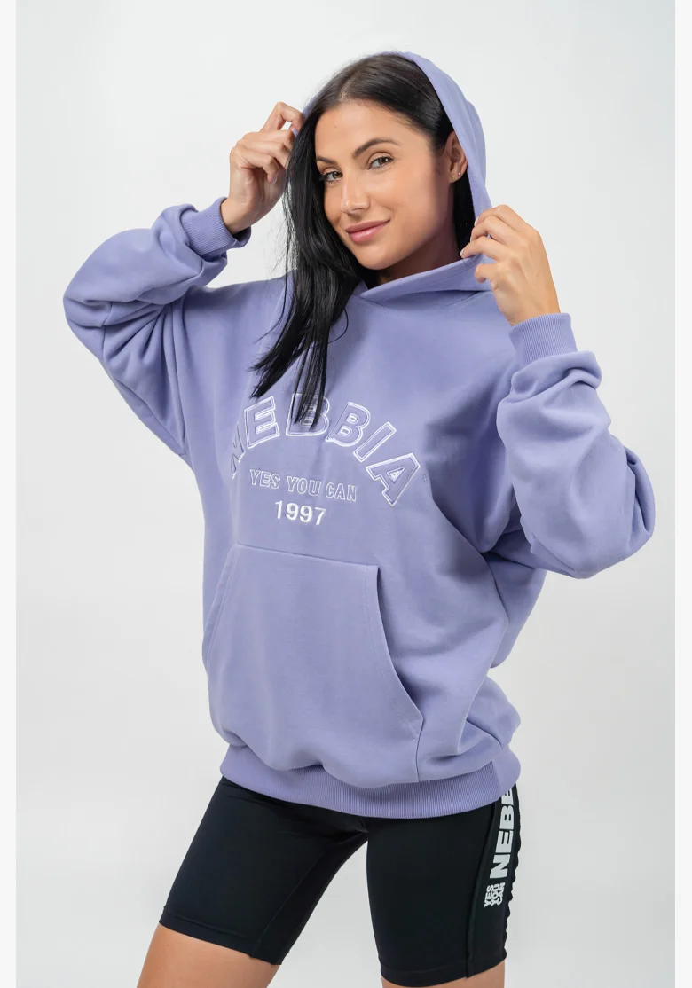 NEBBIA • Oversize hoodie GYM RAT purple • Nebshop.cz