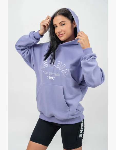 NEBBIA • Oversize hoodie GYM RAT purple • Nebshop.cz