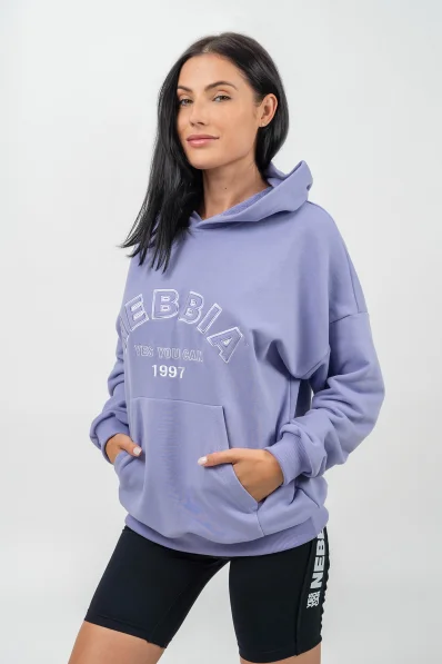 NEBBIA • Oversize hoodie GYM RAT purple • Nebshop.cz