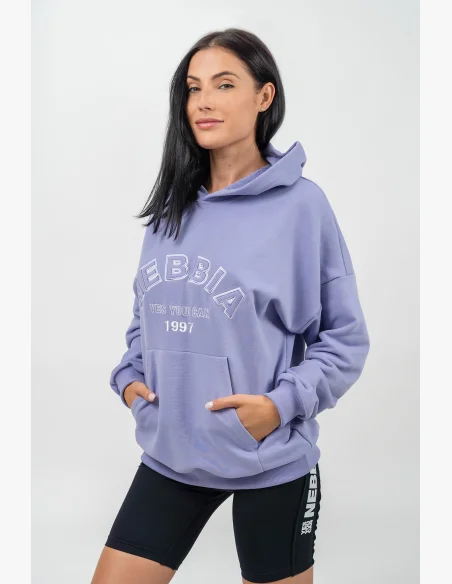 NEBBIA • Oversize hoodie GYM RAT purple • Nebshop.cz