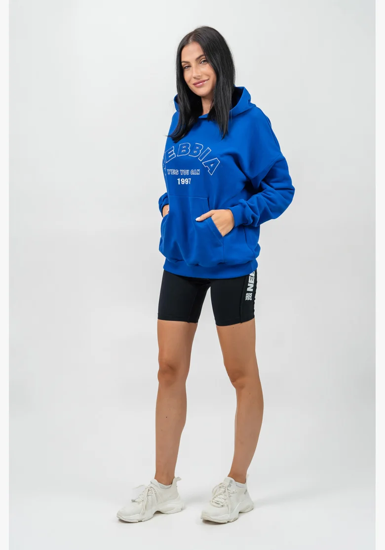 NEBBIA • Oversize hoodie GYM RAT blue • Nebshop.cz