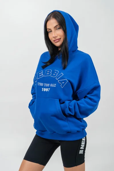 NEBBIA • Oversize hoodie GYM RAT blue • Nebshop.cz