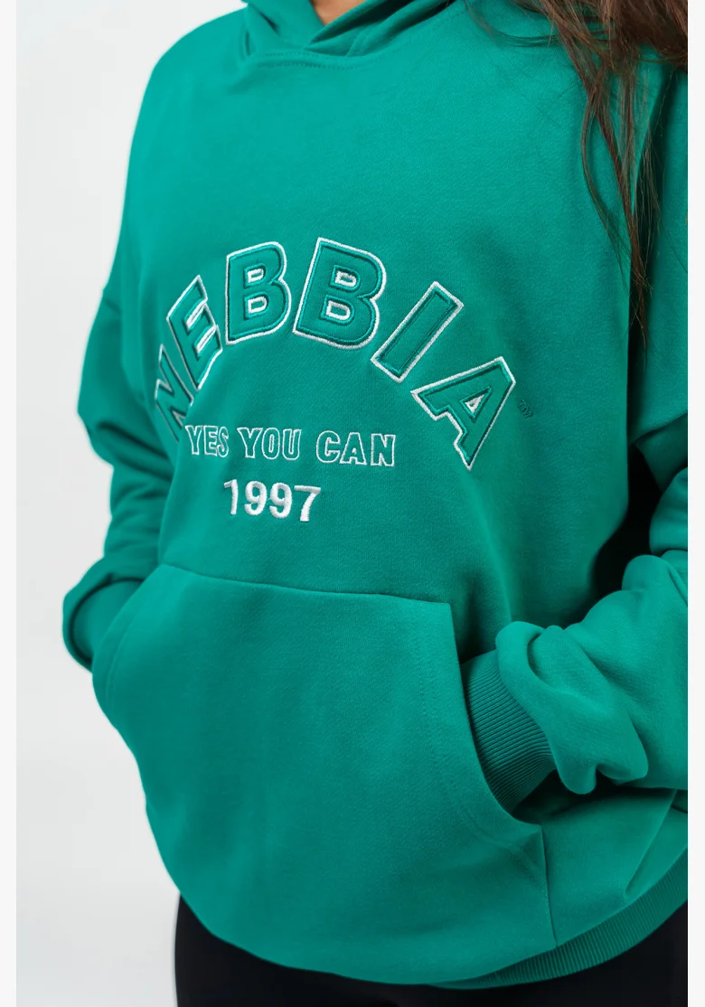 NEBBIA • Oversize hoodie GYM RAT green • Nebshop.cz