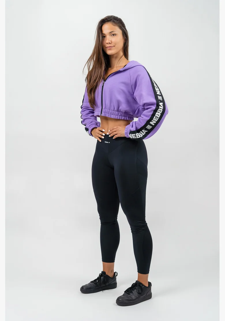 NEBBIA • ICONIC cropped hoodie lilac • Nebshop.com