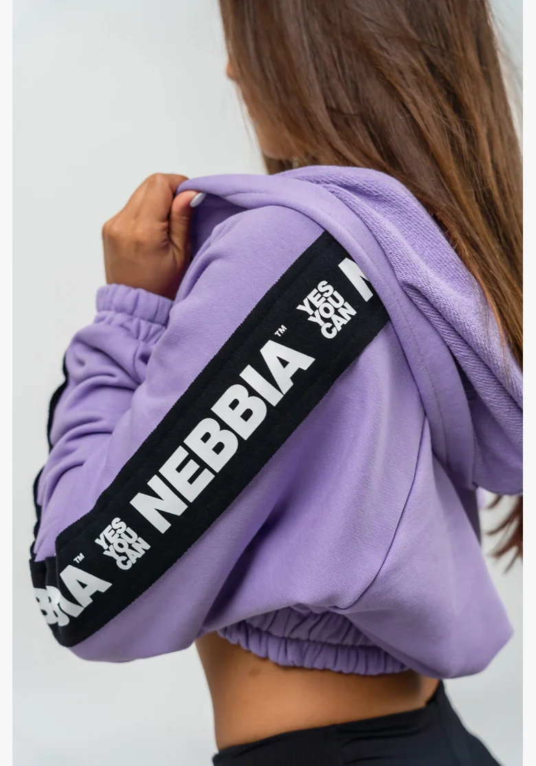 NEBBIA • ICONIC cropped hoodie lilac • Nebshop.com
