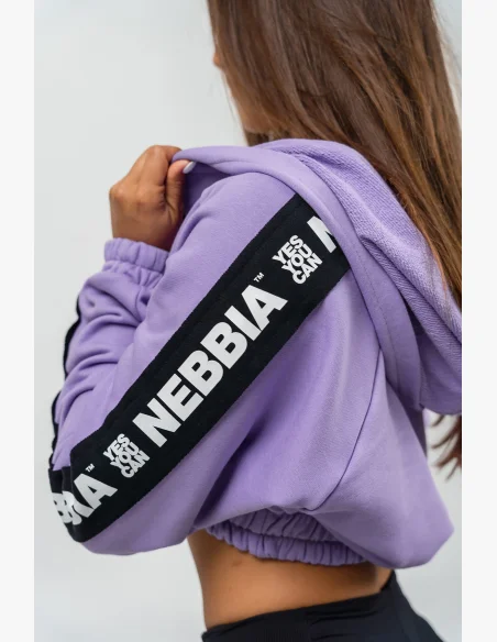 NEBBIA • ICONIC cropped hoodie lilac • Nebshop.com
