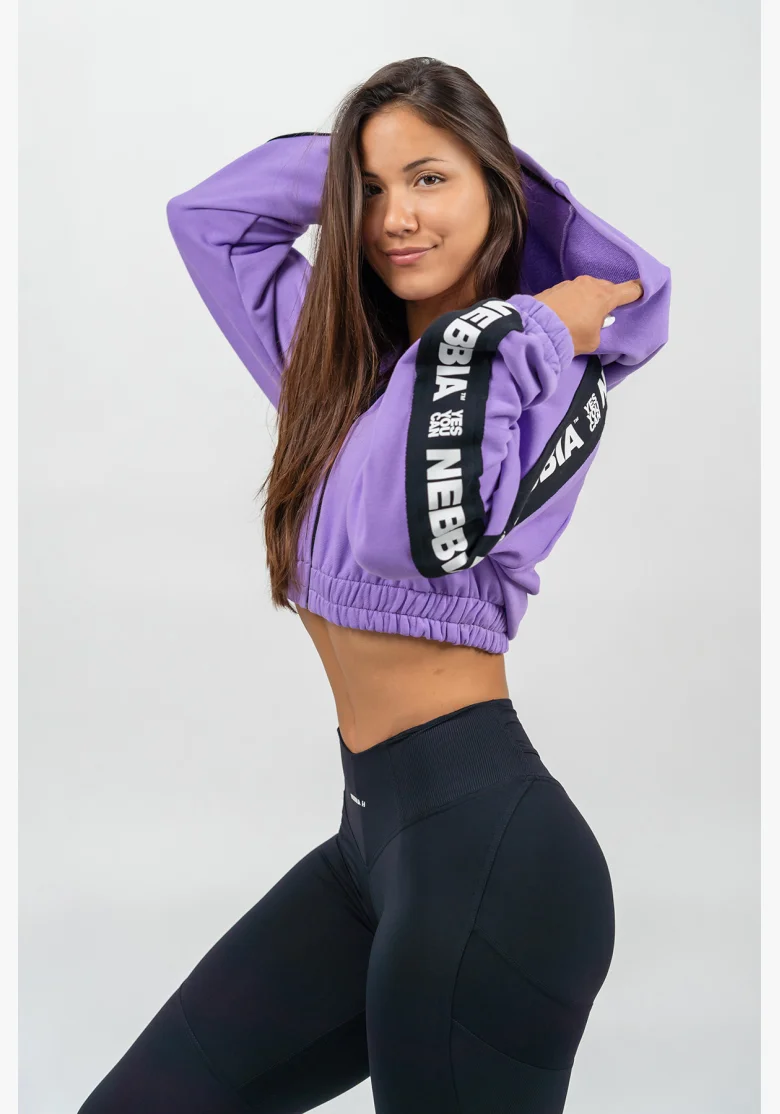 NEBBIA • ICONIC cropped hoodie lilac • Nebshop.com