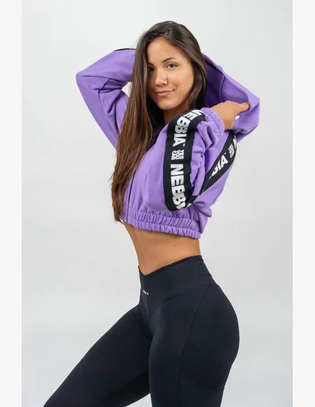 NEBBIA • ICONIC cropped hoodie lilac • Nebshop.com