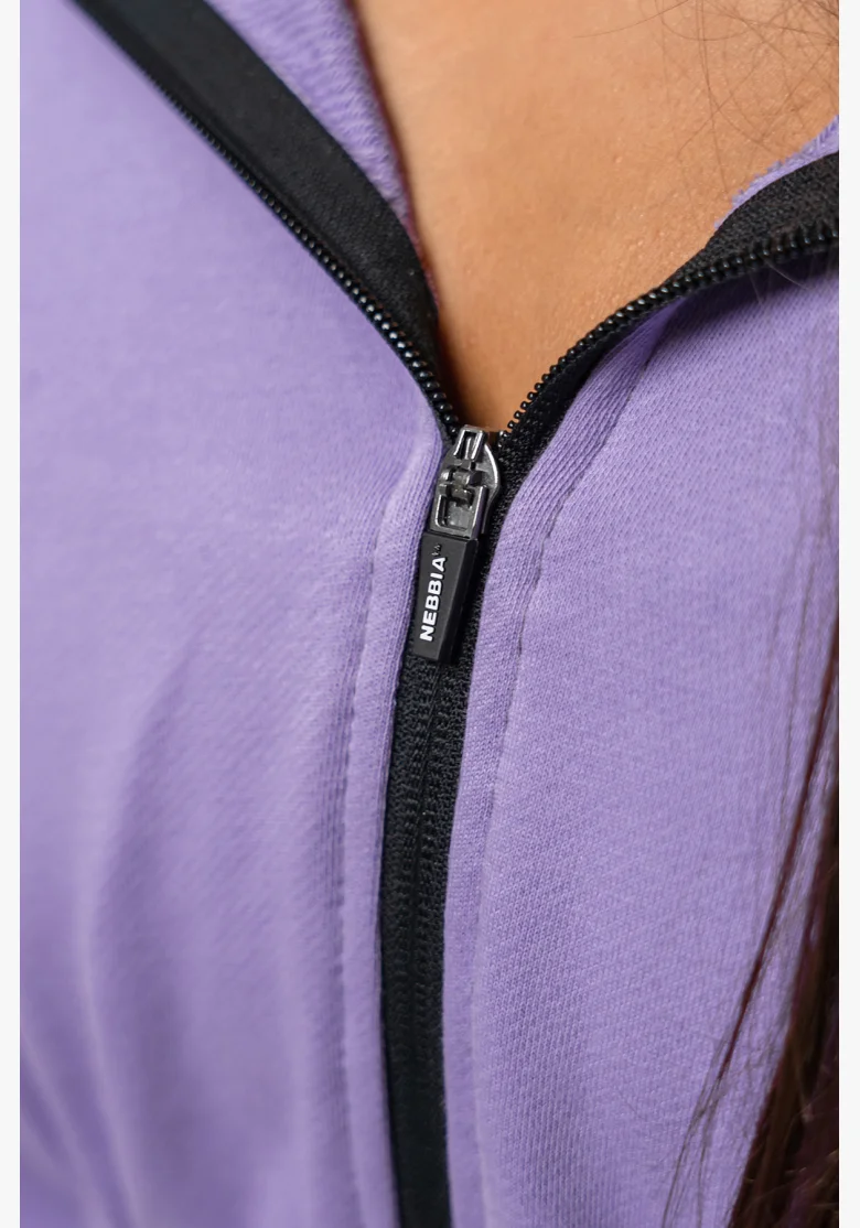 NEBBIA • ICONIC cropped hoodie lilac • Nebshop.com