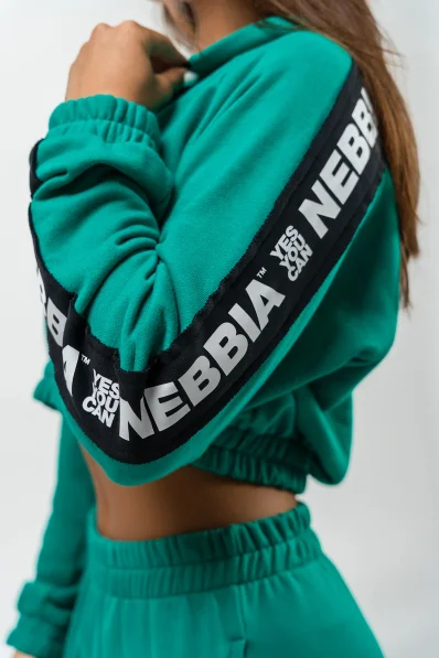 NEBBIA • ICONIC Crop Hoodie Green • Nebshop.cz 2