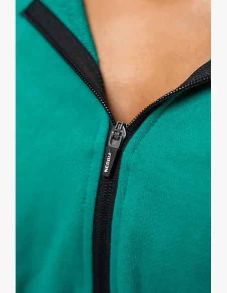 NEBBIA • ICONIC Crop Hoodie Green • Nebshop.cz