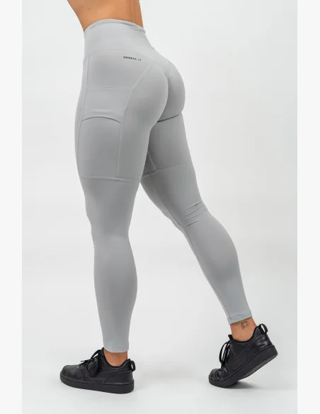 NEBBIA • High-waisted leggings LEG DAY GOALS gray • Nebshop.com