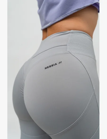 NEBBIA • Shaping leggings with high waist GLUTE PUMP gray • Nebshop.cz