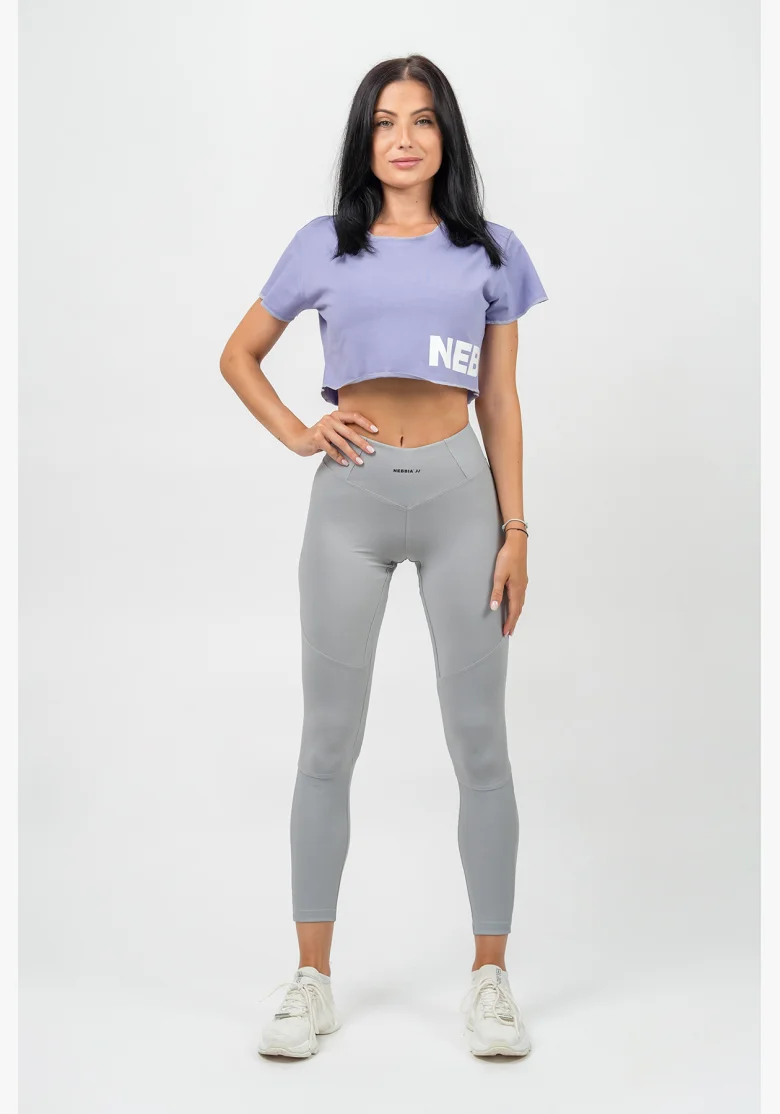 NEBBIA • Shaping leggings with high waist GLUTE PUMP gray • Nebshop.cz