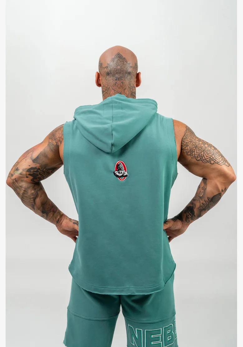 NEBBIA • Sleeveless Hoodie IRON BEAST green • Nebshop.cz
