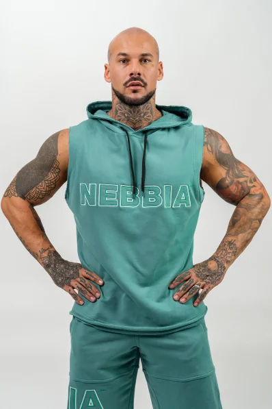 NEBBIA • Sleeveless Hoodie IRON BEAST green • Nebshop.cz