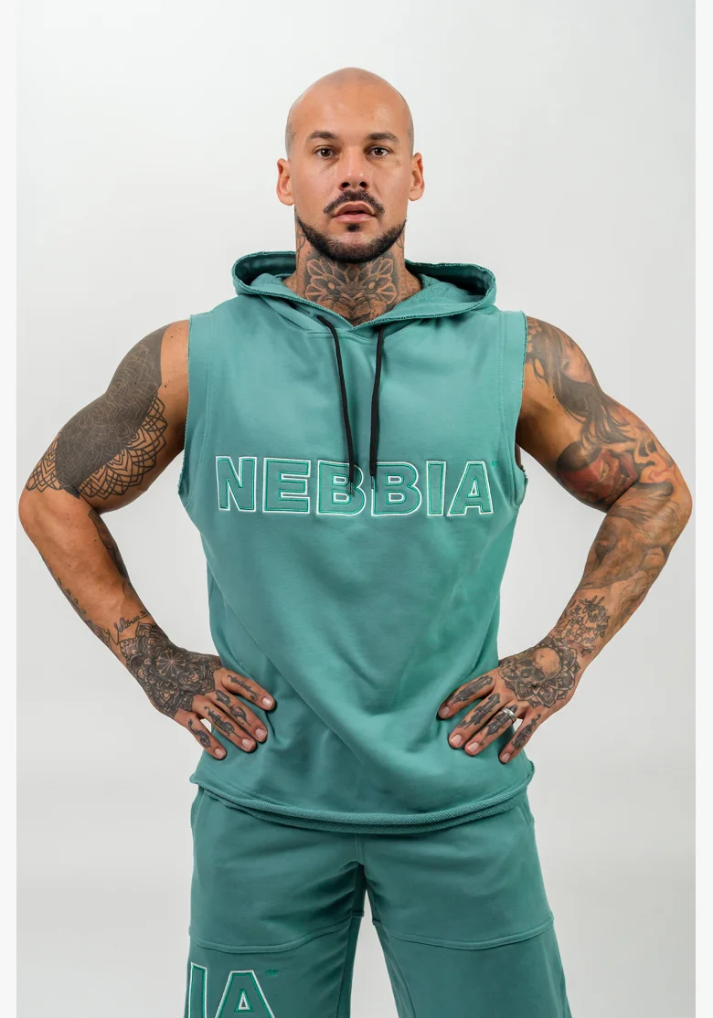 NEBBIA • Sleeveless Hoodie IRON BEAST green • Nebshop.cz