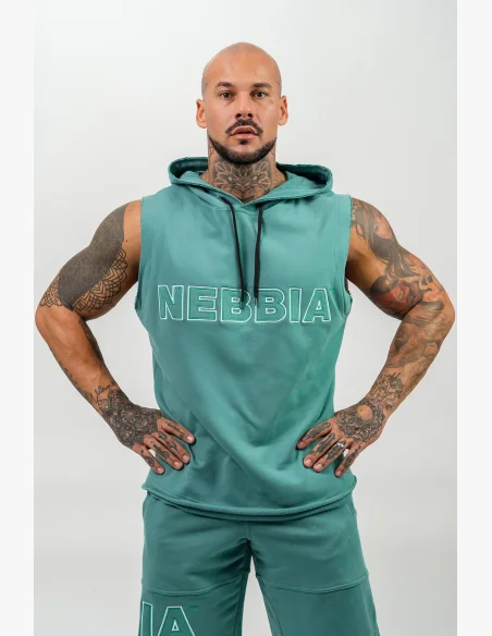 NEBBIA • Sleeveless Hoodie IRON BEAST green • Nebshop.cz