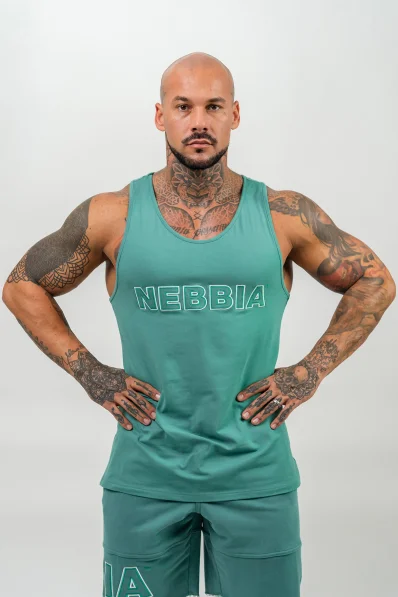 NEBBIA • Fitness tank STRENGTH green • Nebshop.cz