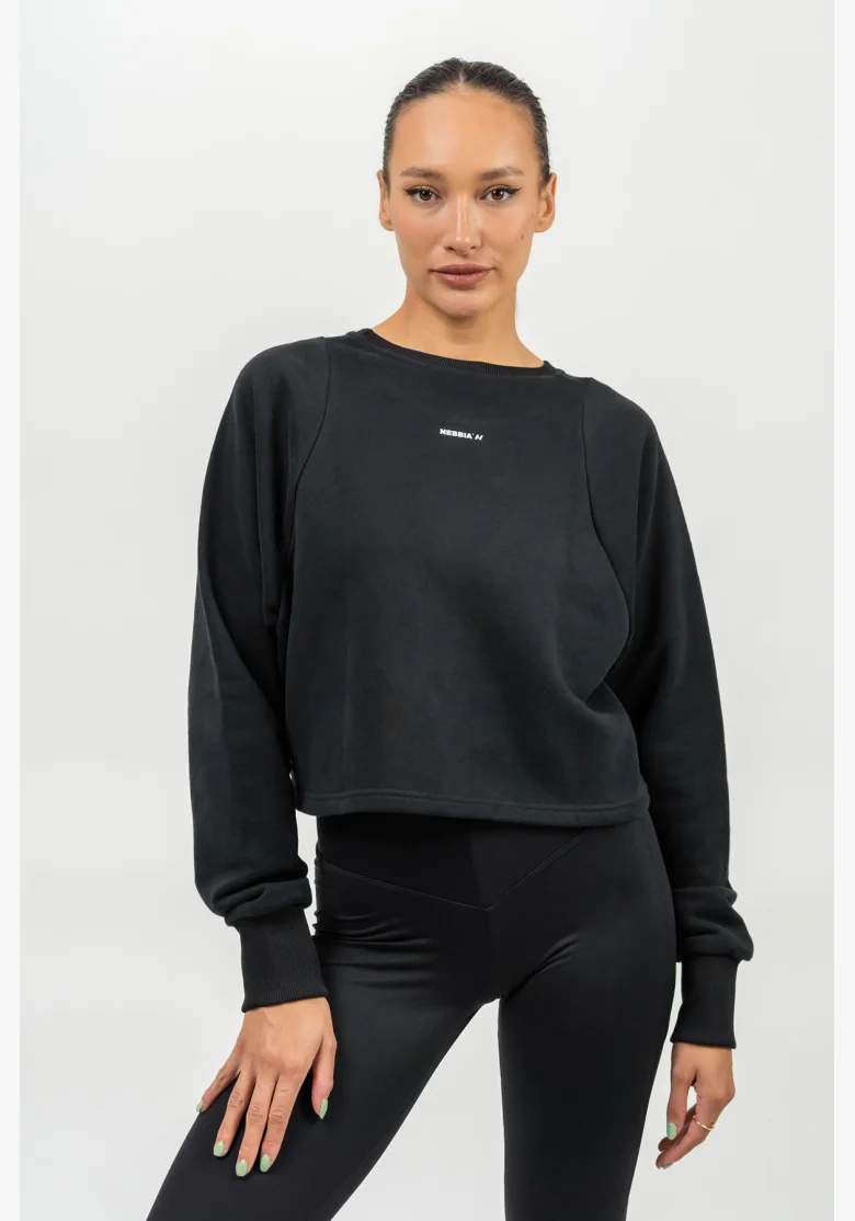 NEBBIA • Crop hoodie GYM SPIRIT black • NebShop.com